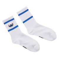 Calcetines blancos acanalados bordados de Stitch