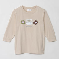 Polera Mofusand manga 3/4, gato atigrado beige