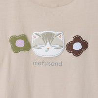 Polera Mofusand manga 3/4, gato atigrado beige
