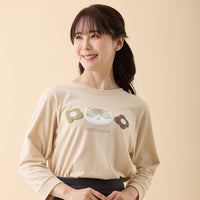 Polera Mofusand manga 3/4, gato atigrado beige