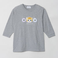 Polera 3/4 mofusand, gato atigrado café