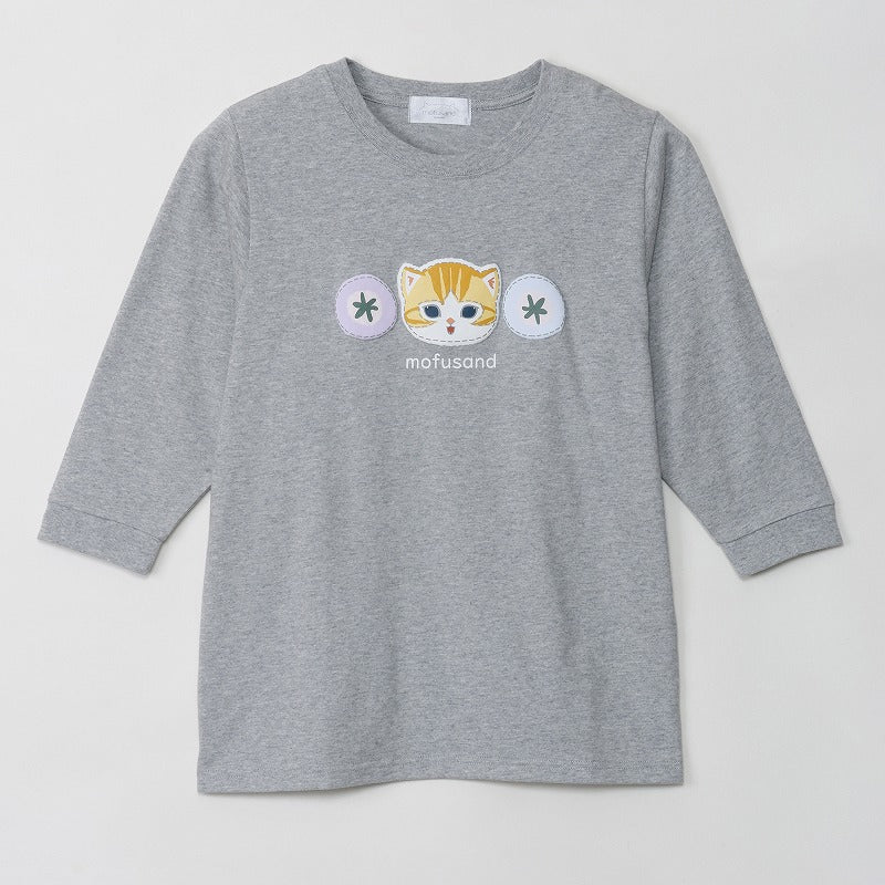 Polera 3/4 mofusand, gato atigrado café