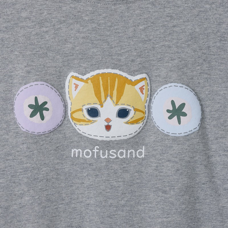Polera 3/4 mofusand, gato atigrado café