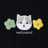 Polera negra mofusand con gato bicolor café