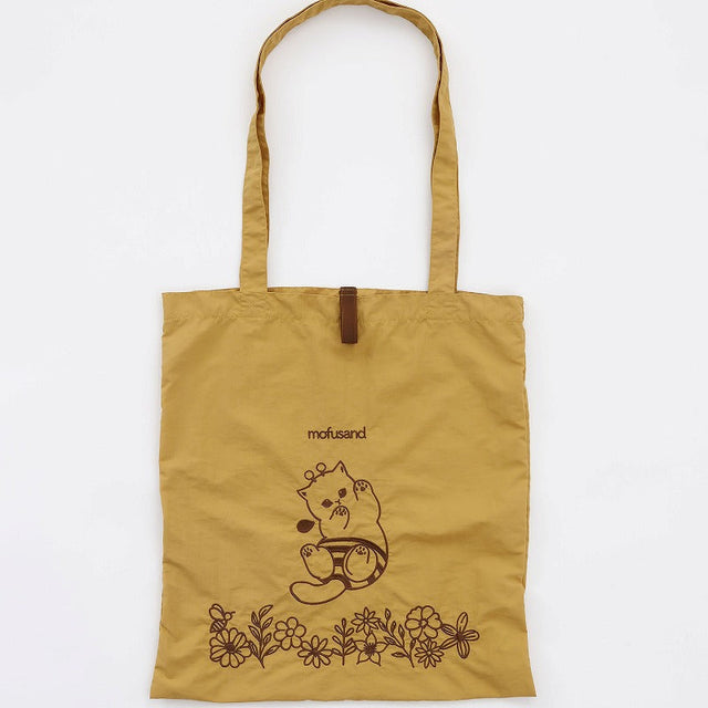 Bolso tote Mofusand bordado de gatito abeja amarillo