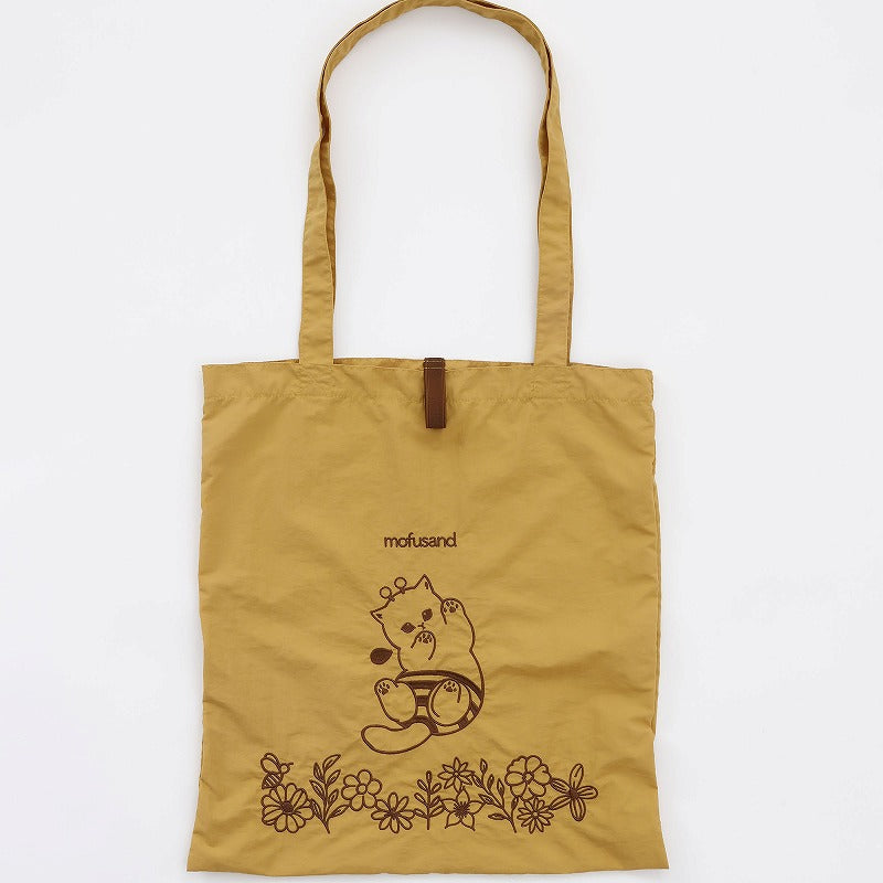 Bolso tote Mofusand bordado de gatito abeja amarillo