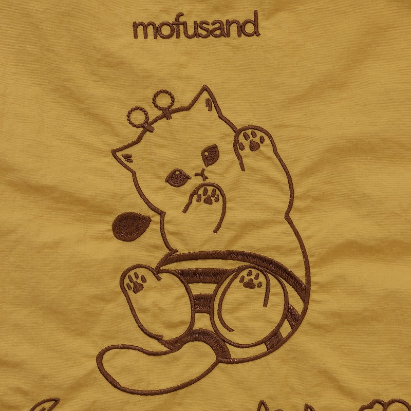 Bolso tote Mofusand bordado de gatito abeja amarillo