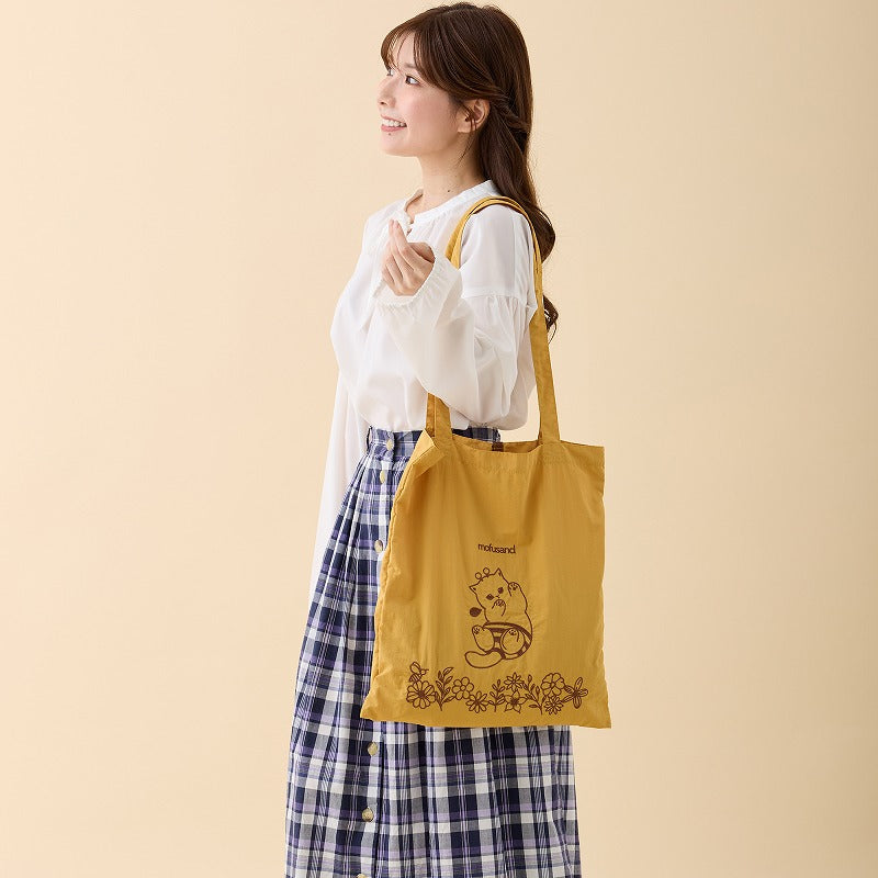 Bolso tote Mofusand bordado de gatito abeja amarillo