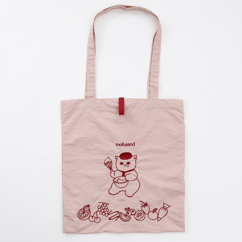 Bolso tote bordado mofusand, gatos dulces rosado