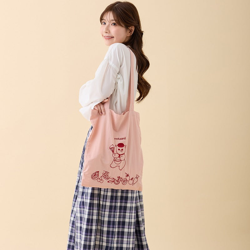 Bolso tote bordado mofusand, gatos dulces rosado