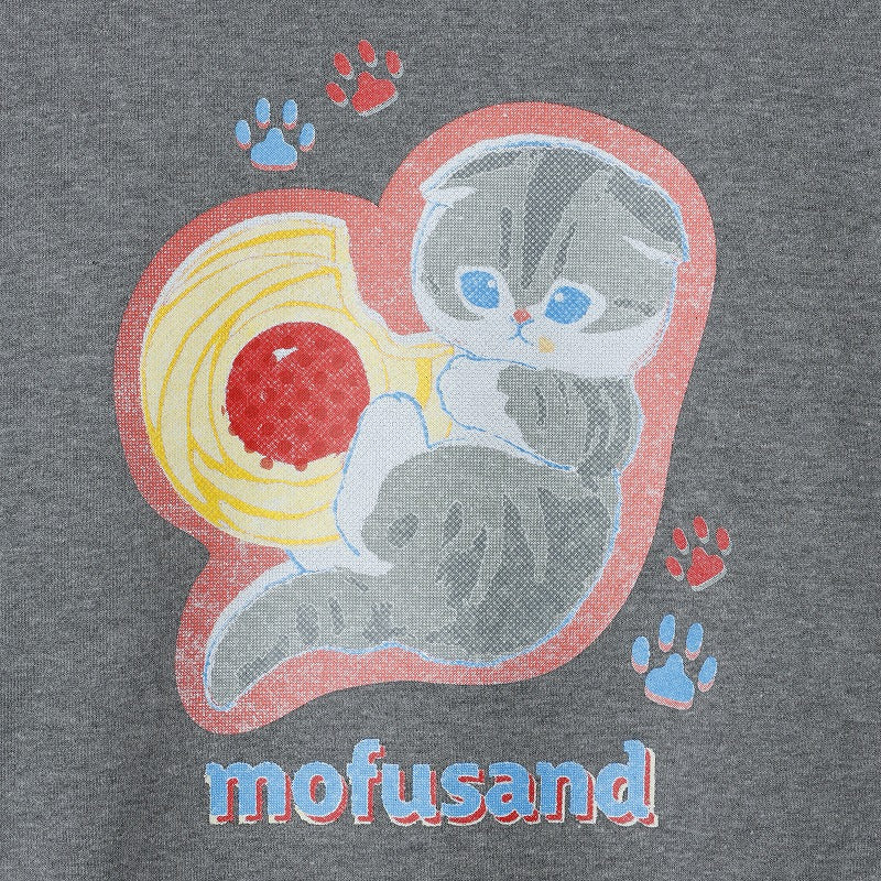 Polerón retro mofusand del gatito galleta gris