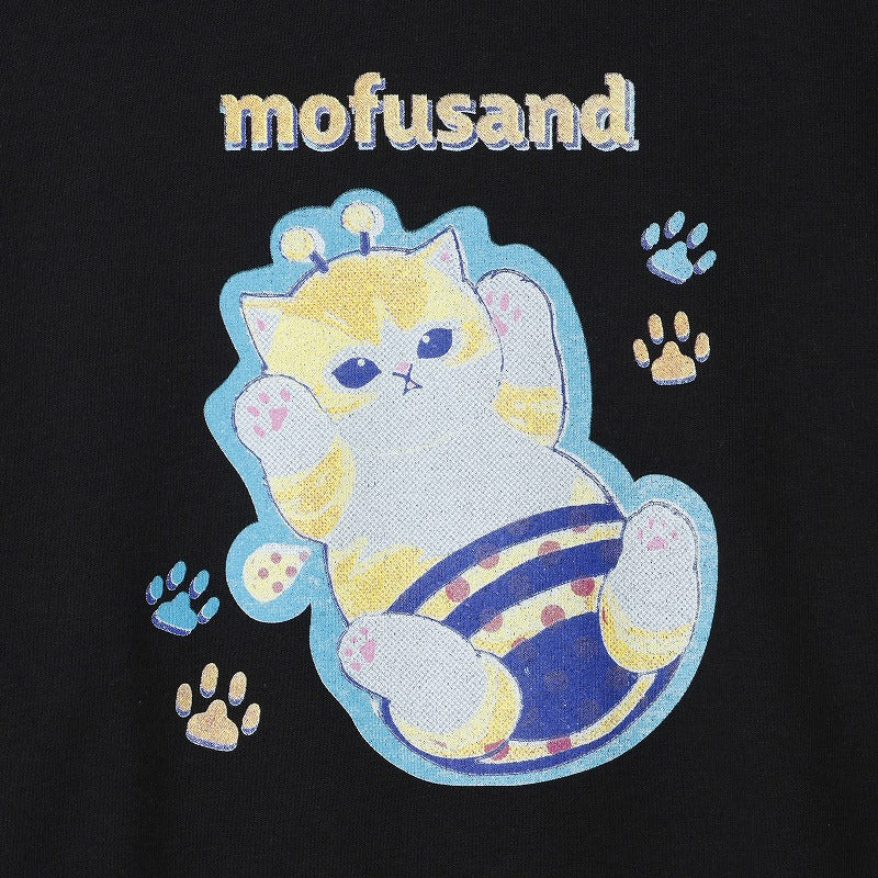 Polerón retro negro de gatito abeja mofusand