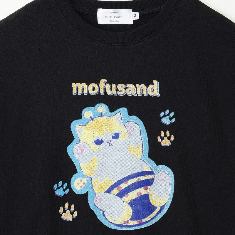 Polerón retro negro de gatito abeja mofusand