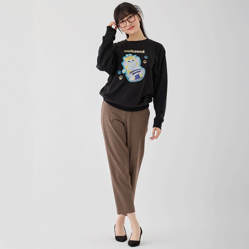 Polerón retro negro de gatito abeja mofusand