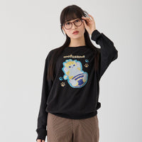 Polerón retro negro de gatito abeja mofusand