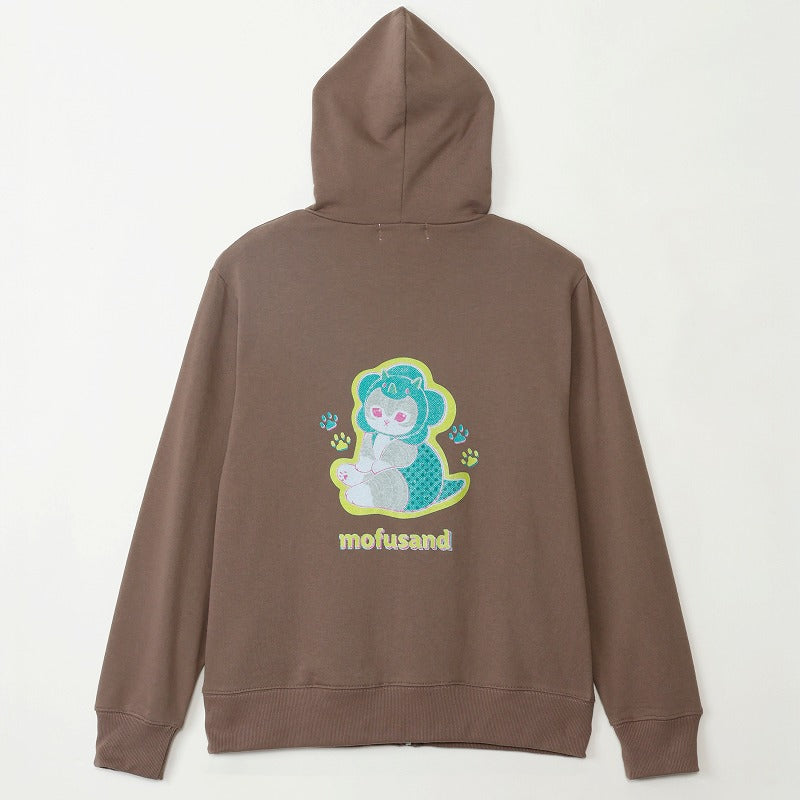 Polerón retro Mofusand de gatito monstruo - caqui
