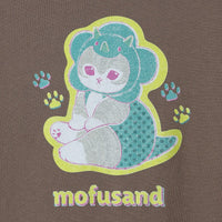 Polerón retro Mofusand de gatito monstruo - caqui