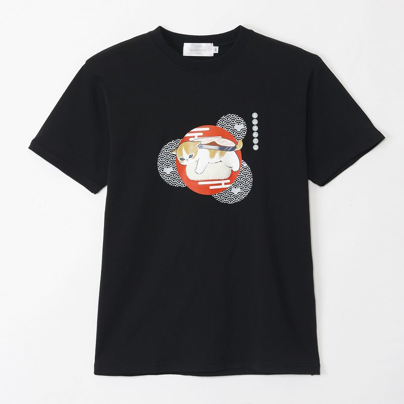 Polera negra Mofusand de gato sushi