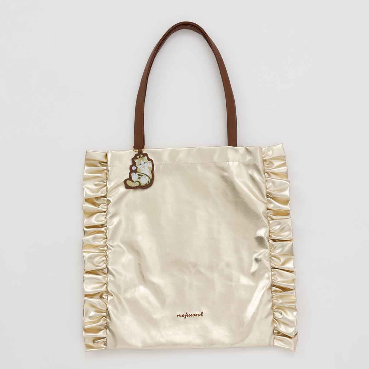 Bolso tote dorado con brillo de mofusand