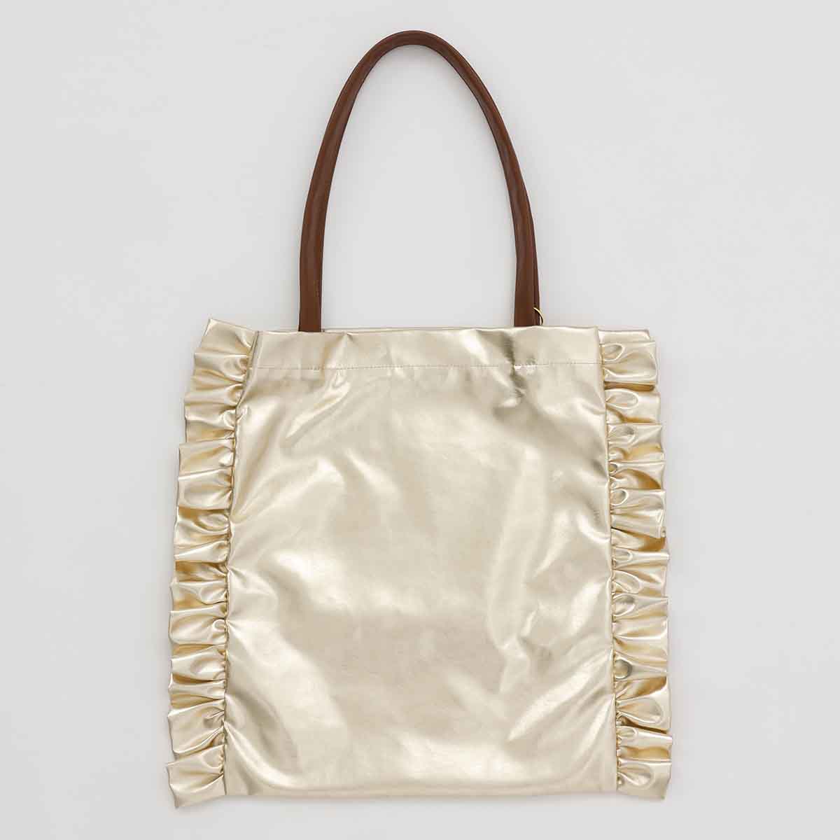 Bolso tote dorado con brillo de mofusand