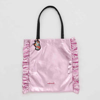 Bolso tote rosado brillante Mofusand con gato frutilla