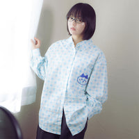 Camisa a cuadros azul de Hachiware - Chiikawa