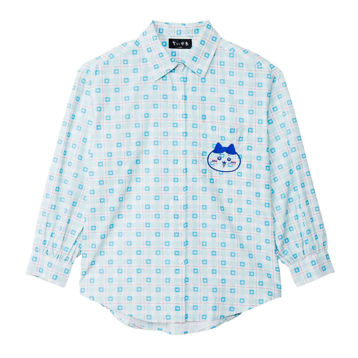 Camisa a cuadros azul de Hachiware - Chiikawa