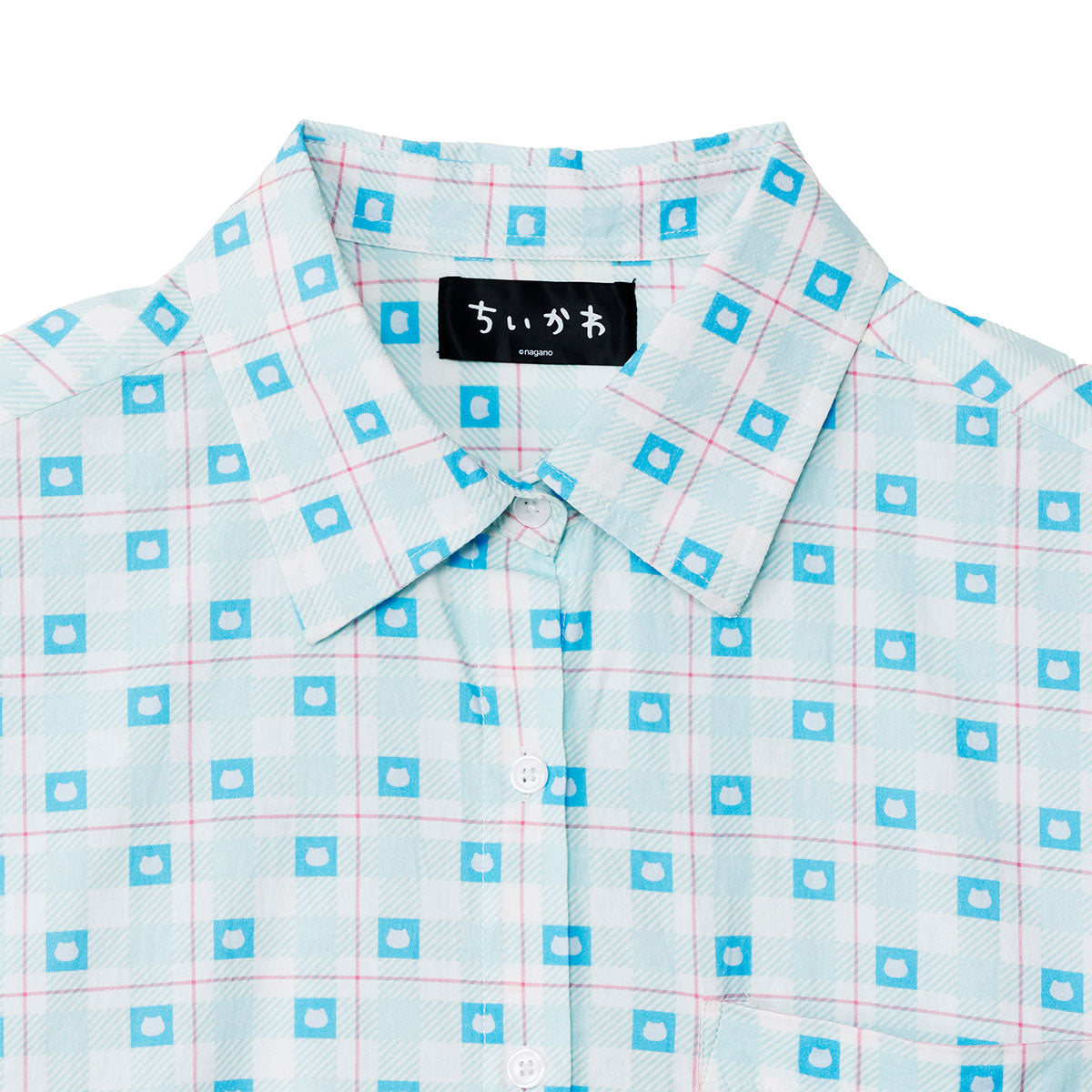 Camisa a cuadros azul de Hachiware - Chiikawa