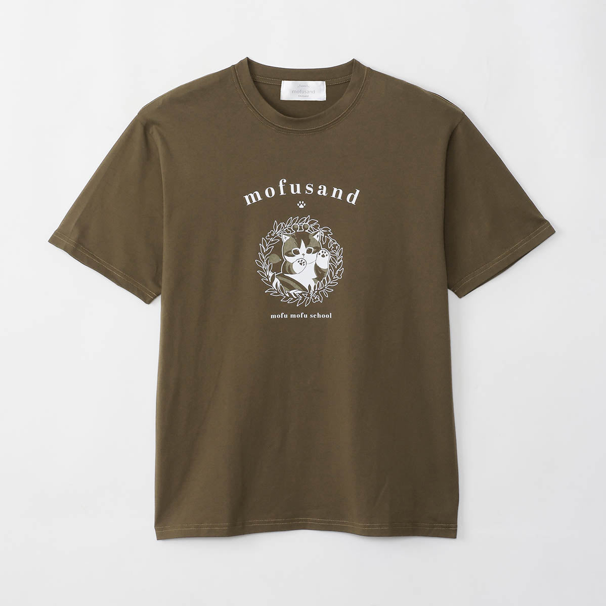 Polera mofusand estilo universitario, verde oliva