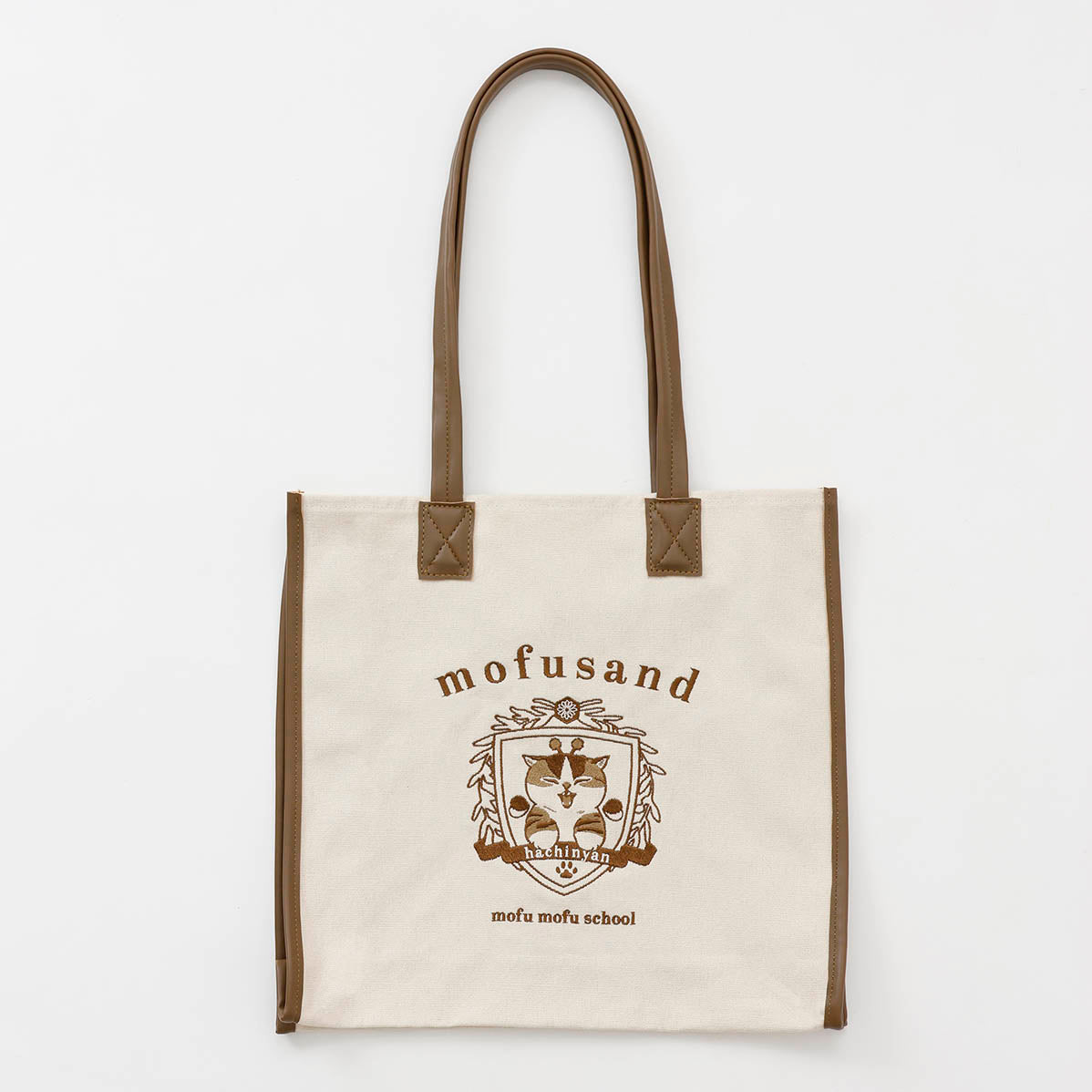 Bolso tote Mofusand con gato abeja, beige arena
