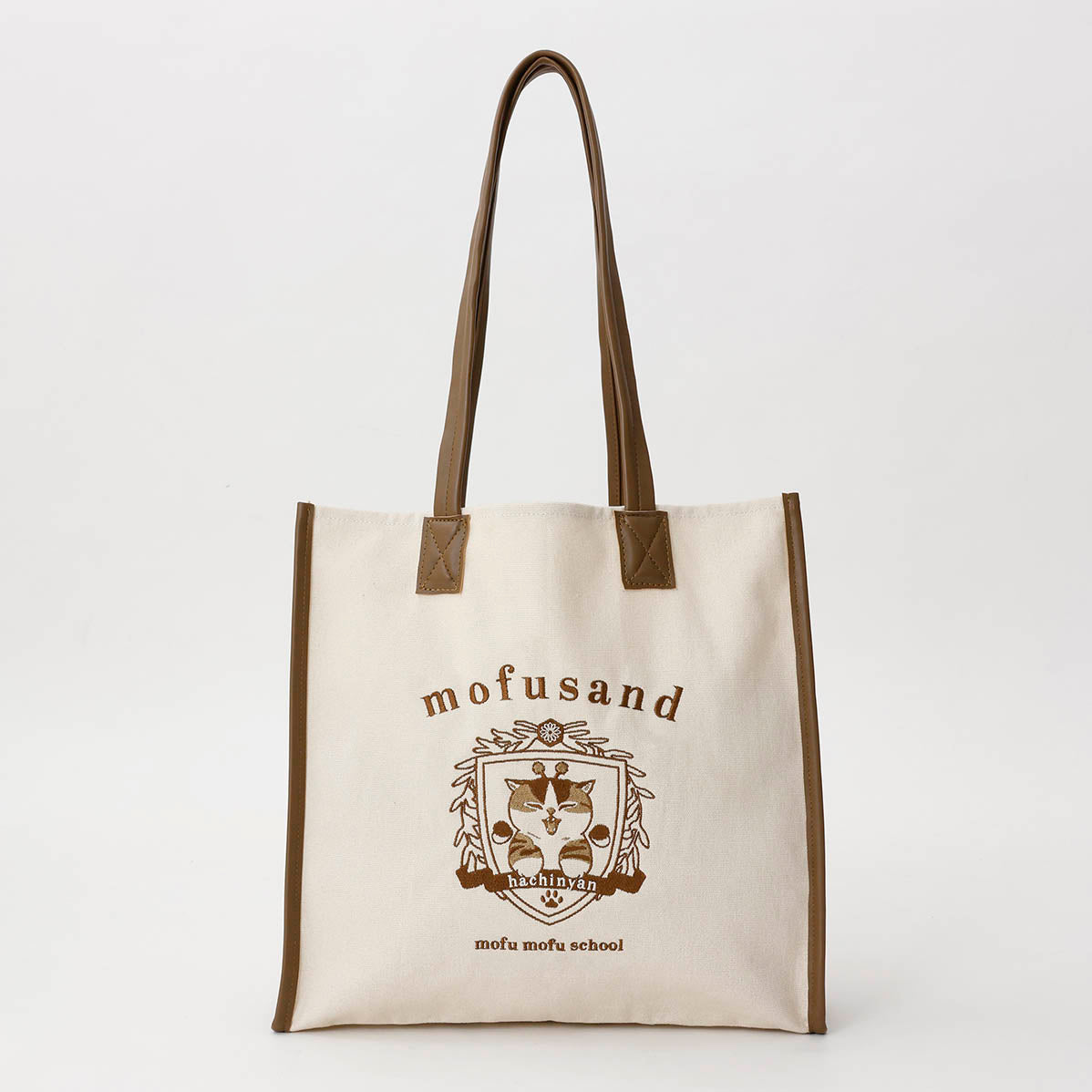 Bolso tote Mofusand con gato abeja, beige arena