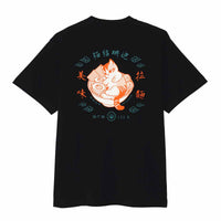 Polera negra mofusand estilo chino con ramen