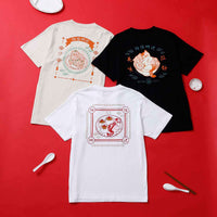 Polera negra mofusand estilo chino con ramen
