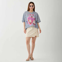 Polera gris Mofusand con gatito estilo gyaru