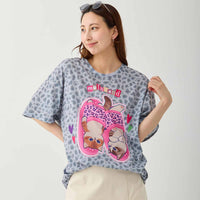 Polera gris Mofusand con gatito estilo gyaru