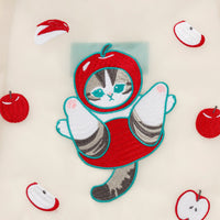 Bolso blanco de organza Mofusand con manzana