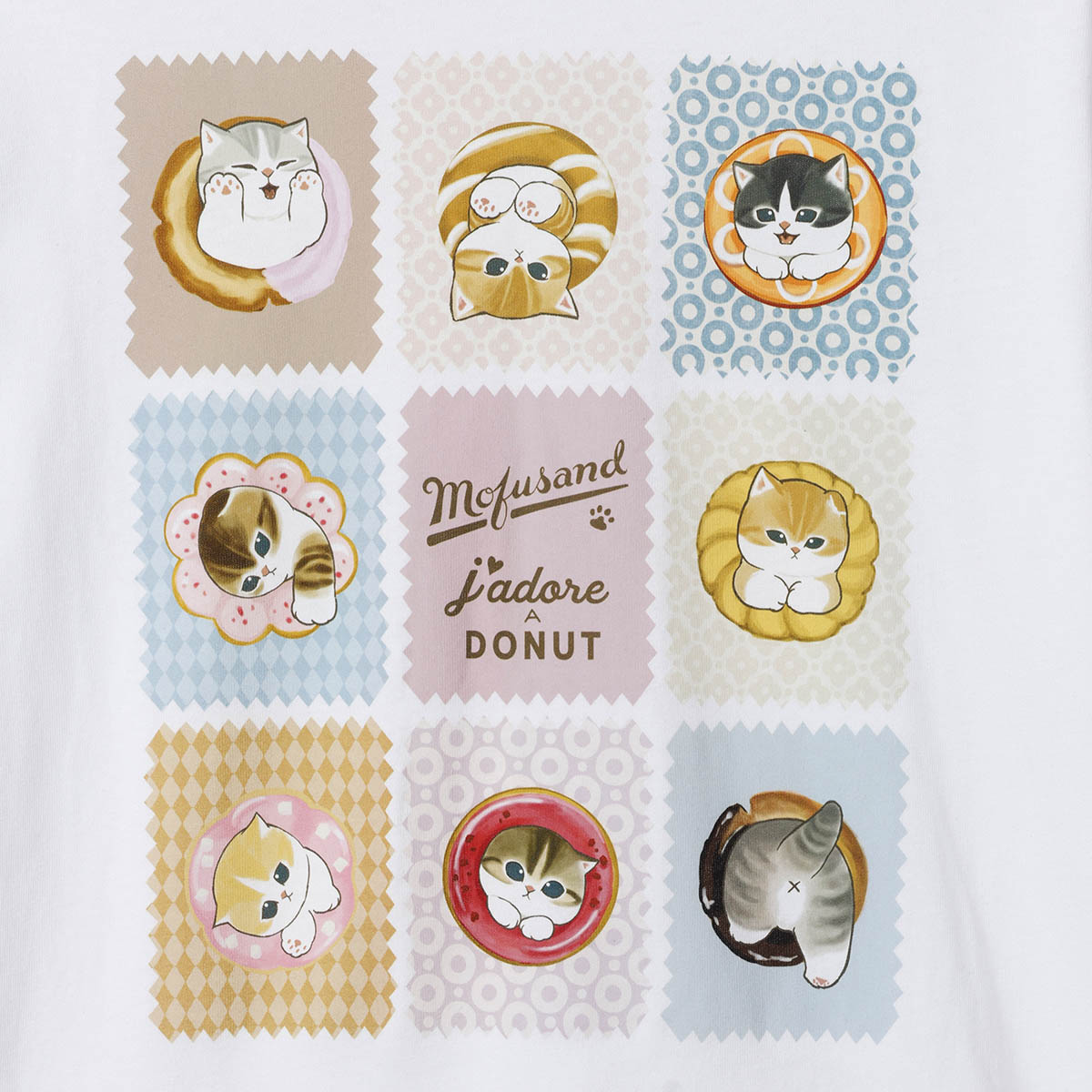 Polera Mofusand Coffee and Donuts blanca