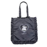 Bolso Mofusand estilo balletcore con gato de lazo negro