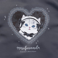 Bolso Mofusand estilo balletcore con gato de lazo negro