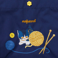 Lonchera tote mofusand con gato jugando, azul marino