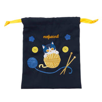Bolso con cordón mofusand, gato y ovillo azul marino