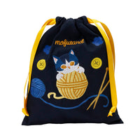 Bolso con cordón mofusand, gato y ovillo azul marino