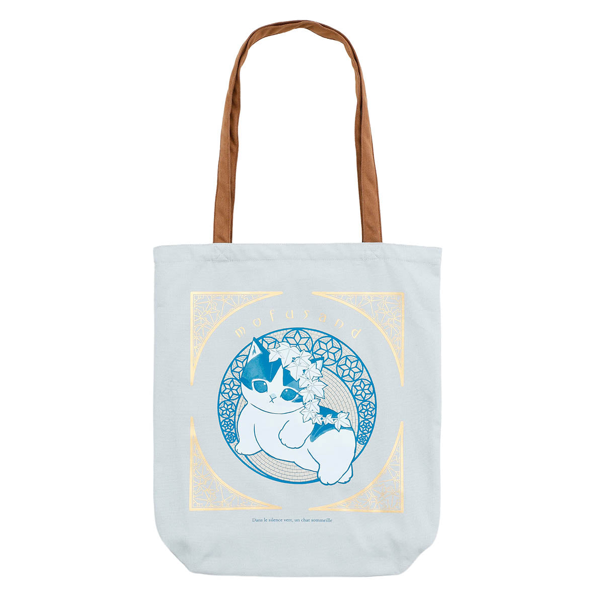 Bolso tote mofusand estilo Art Nouveau - Azul ceniza