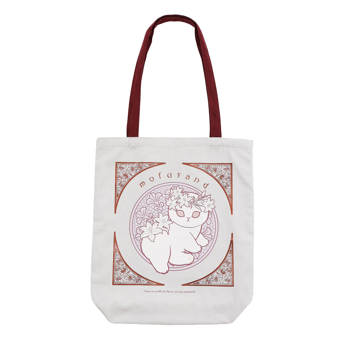 Bolso tote Mofusand estilo art nouveau, rosa empolvado