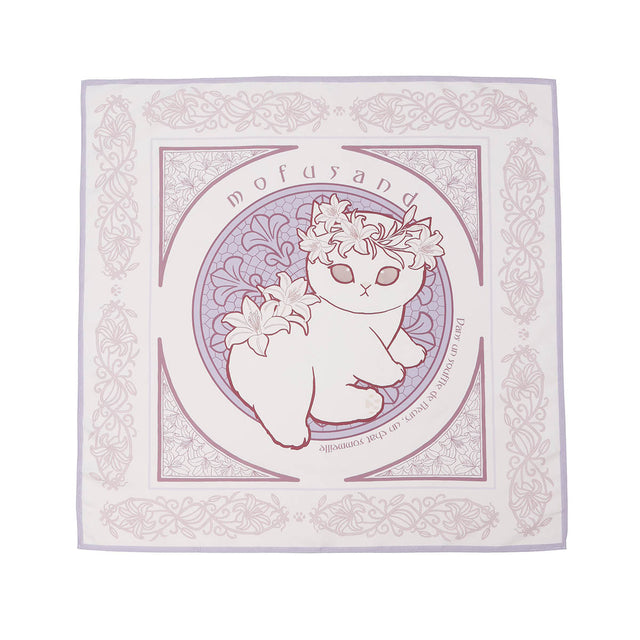 Pañuelo Mofusand estilo Art Nouveau, malva y beige