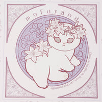 Pañuelo Mofusand estilo Art Nouveau, malva y beige
