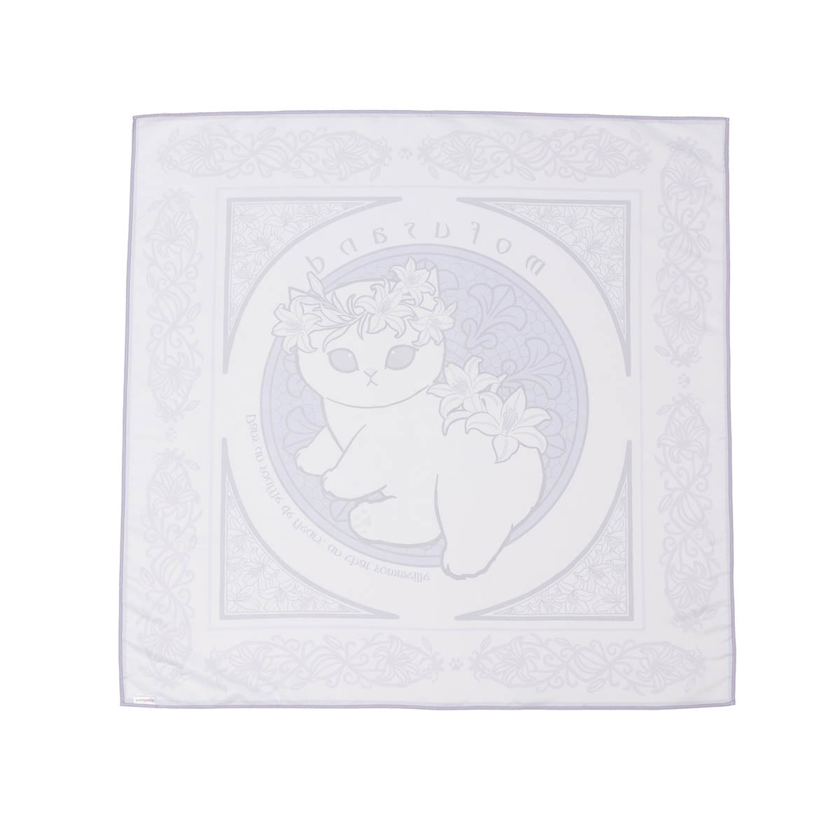 Pañuelo Mofusand estilo Art Nouveau, malva y beige