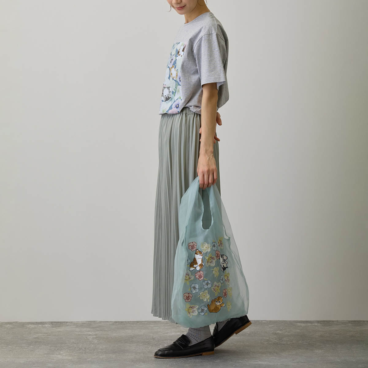Bolso de tul mofusand x Hibiya Kadan, menta