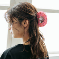 Pinza marmolada para el pelo Mofusand, rosa