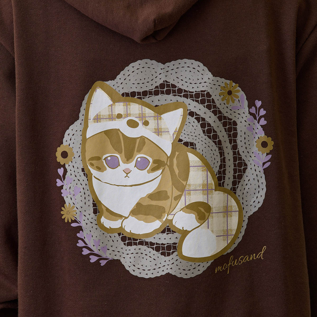Polerón con cierre mofusand: gatito zorro café oscuro